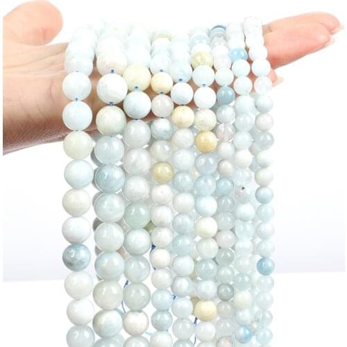 Smooth Amazonite Stone Natural Stone Beads Round Loose Spacer Bead For Jewelry Making DIY Bracelets Accessories 4/6/8/10/12MM