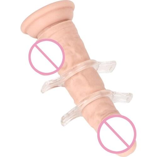 IKOKY Penis Enlargerment Cock Rings 4 Size Penis Ring TPE Delay Ejaculation 4pcs/set
