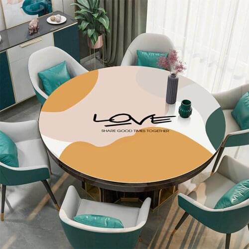 Nordic leather round tablecloth Waterproof oil proof Thickened pvc leather round table mat non-slip party table deco cover
