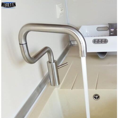 Fashion design brushed stainless steel mixer kitchen faucet two place 360 rotate kitchen basin healthy water tap