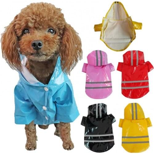 Summer Raincoat Dog Clothes Animal Style Raincoat Dog Reflective Waterproof Raincoat Teddy Puppy Hooded Jacket Coat Pet Clothes