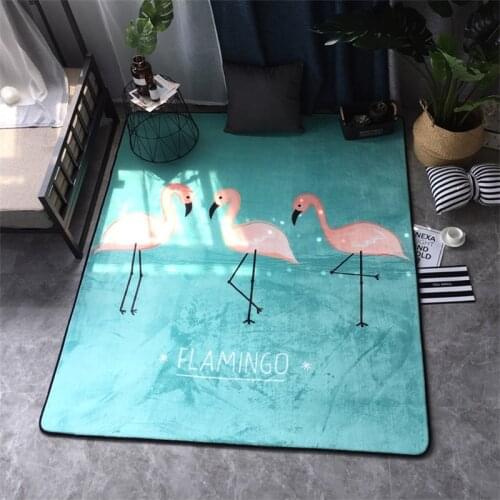 Fashion Scandinavian Flamingo Blue Living Room Bedroom Decorative Carpet Area Rug Bathroom Floor Door Yoga Baby Play Crawl Mat