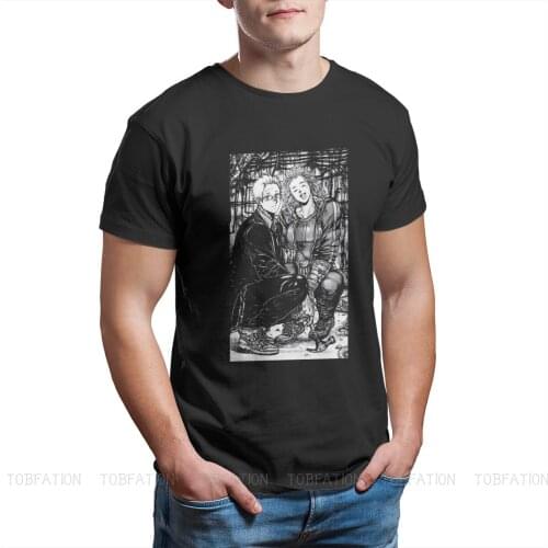 Shin and Noi Mans TShirt Dorohedoro Caiman Nikaido Manga Anime O Neck Short Sleeve Fabric T Shirt Humor Birthday Gifts