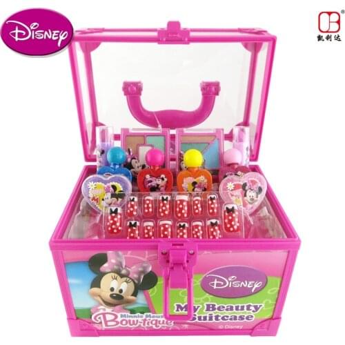 Disney girls Princess Minnie Cosmetics Make up box set Cartoon anna elsa polish Beauty baby kids birthday present gift D22155