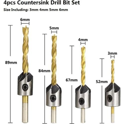 3-10mm titanium coating bench drill set with hex key screw hole drill cutter hss wood drill