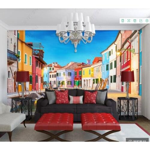 Papel de parede French town scenery 3d wallpaper mural,living room bedroom wall papers home decor