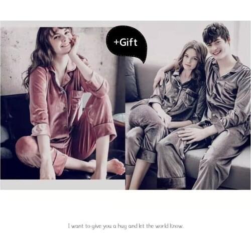 Couple Pajamas Sleepwear Set Nightie Home Clothes Winter Warm flannel Soft Warm Pants Thicken Casual Sexy lingerie Love pyjamas