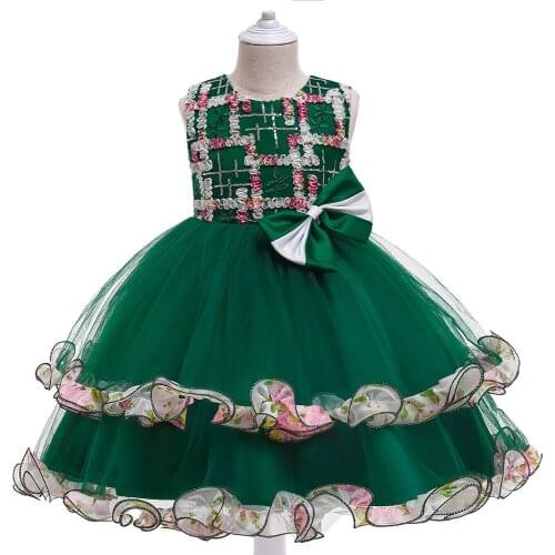 Flower Girls Dresses Beautiful Holy Communion Dresses Green 2 Layers Tulle Puffy Ball Gown Prom Pageant Dress For Girls
