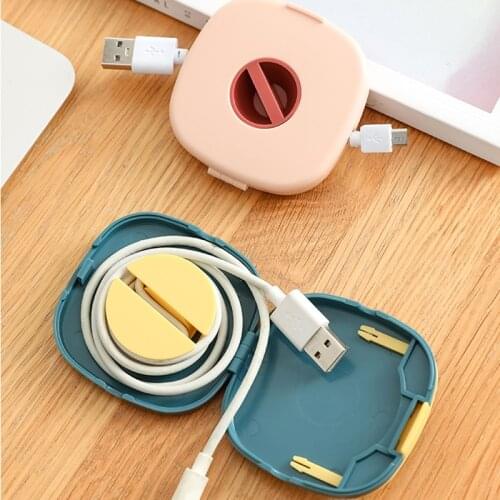 Portable Ear Buds Cable Wrap Case with Mobile Phone Holder Earphone Wire Organizer Winder JR Deals