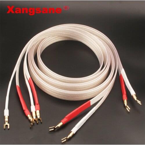 Xangsane fever grade OCC silver-plated speaker cable hifi micro-space audio cable Banana plug-Y plug Banana plug-Banana Y-Y