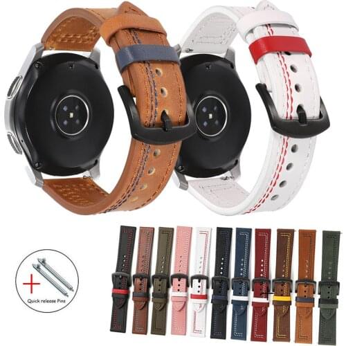 18mm 20mm 22mm 24mm Band Retro Genuine Leather Strap Dual Colors Stitch Cowhide Watchband Wristwatch Bracelet with Pins
