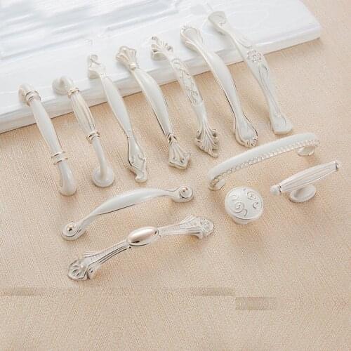 Door Wardrobe Knob Zinc Alloy Ivory White European Fashion Semicircle Cupboard Cabinet Handle Drawer Kitchen Hardware