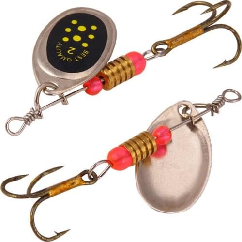 1pcs Hooks Spinner Spoon Metal Lures Rotating 6CM/2.5g Fishing Lure Sequins Crankbait Hooks For Bass Pike Wobbles Tackle
