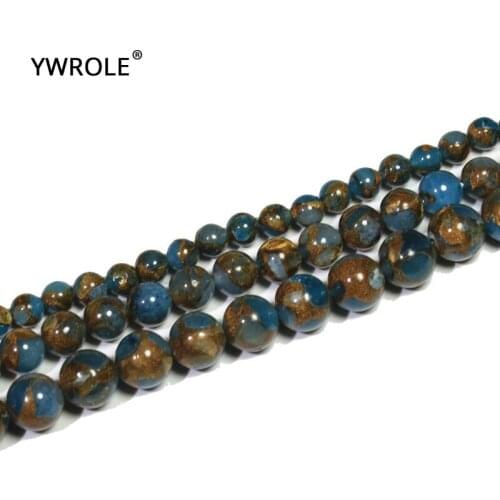 Blue Nepal Stone Round Loose Beads For Jewelry Making DIY Bracelet Necklace Material 6/8/10 mm Strand 15'' Wholesale lots