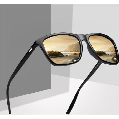 Vintage Square Mens Polarized Sunglasses Designer Retro Goggle Driving Mirror Gafas Oversized Male Sun Glasses UV400