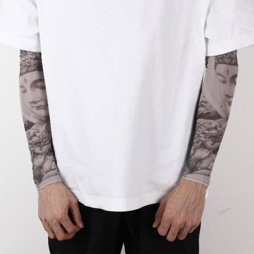 1 Pair Men Women Sunscreen Printing Sleeves Outdoor UV Protection Arm Sleeves Sun Proof Ice Silk Gloves Summer Mesh Sleeve Cover