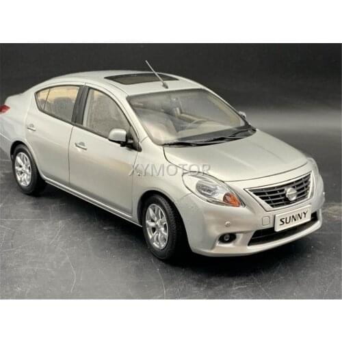 In Scale 1:18 For Nissan Sunny Diecast Model CAR Silver kids Toys Gift Collection Ornament Display Metal,Plastic,Rubber