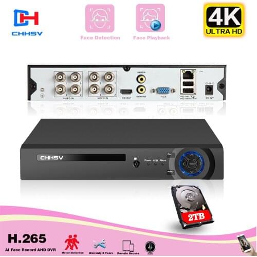 NINIVISION 4K 4CH 8CH 48V AHD DVR XMEYE P2P ONVIF Network Video Recorder Ultra HD 8.0MP For AHD IP Camera CCTV Security