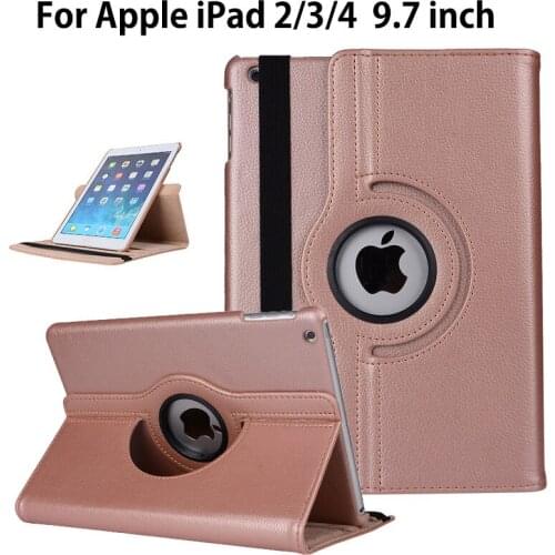 360 Degree Rotating Case For Apple iPad 2 iPad 3 iPad 4 Case Cover For iPad 2/3/4 9.7 inch Funda Tablet PU Leather Stand Shell