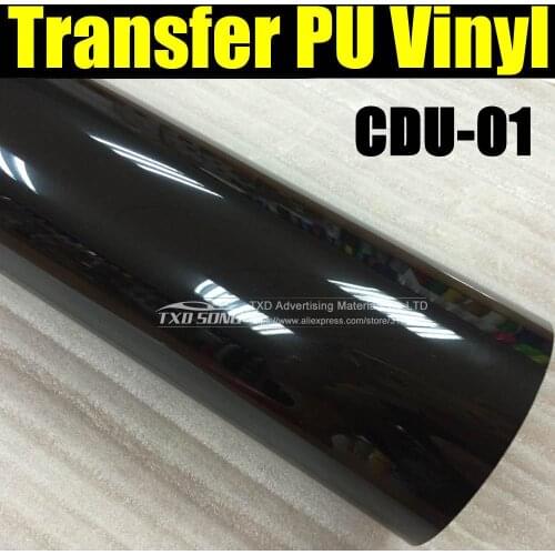 High quality CDU-01 BLACK PU transfer vinyl, Heat transfer vinyl film for fabric shirts with size:50X100CM/LOT