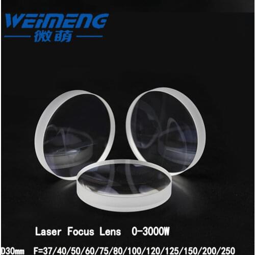 Weimeng 2pcs raytools laser focus lens Dia30mm F37 40 50 60 75 80 100 120 125 150 200 250 JGS1 plano-convex for welding machine