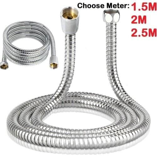 1.5m Or 2m Thicken Shower Hose General Soft Water Pipe Chrome Plating Explosion-proof Shower Hoses Pipe Bathroom Accessories