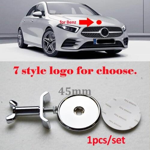 1pcs 45MM Auto Head Bonnet Label Cover ForW211 W203 W204 W124 W201 W202 W212 W220 W205 GLA CLA Car Front Hood Emblem Cap