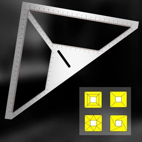 1pc Tile Triangle Ruler Stainless Steel 250x335x1.6mm Bricklayer Bathroom Measuring Tool Floor Drain Ruler Tile Triangle Ruler