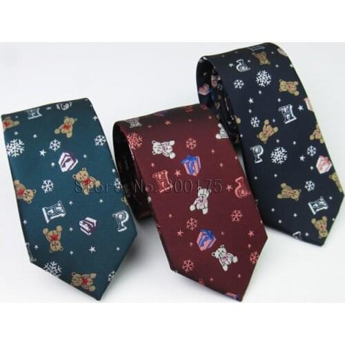 2018 Hot Fashion Snow And Teddy Bear Christmas Necktie Holiday Kitty Cat Ties