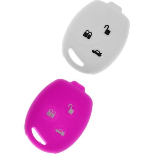 2x Car Key Shell Fob Case Cover Protector for Ford Fiesta White+Purple