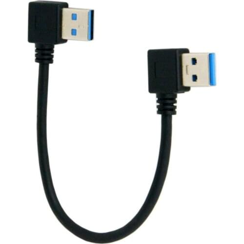 50cm 20cm USB3.0 cable USB 3.0 A Male 90 Degree Left Angled to USB 3.0 A male Right Angled Extension Cable