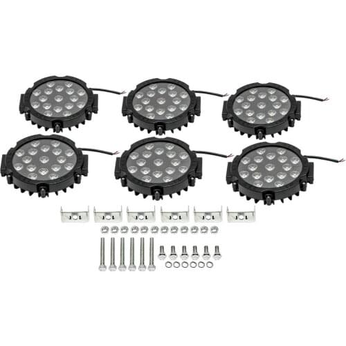 51W 6X7inch LED Work Lights Pods Round LED Bumper Driving Fog 4WD SUV For Offroad ATV Boat For JEEP 6000K Yellow Lamp