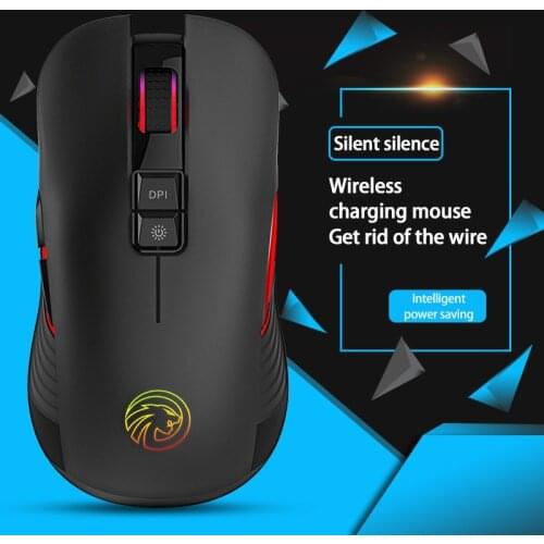 M600 2.4G Wireless Mouse With USB Receiver Dazzling RGB Luminous Silent Click Optical 6 Keys Gaming Mouse For Laptop Desktops