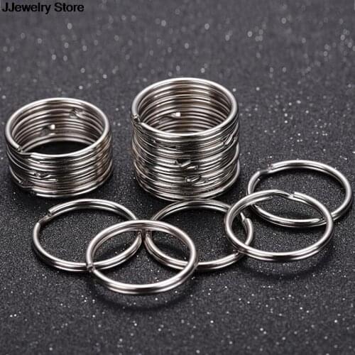 25mm 50PCS DIY Stainless Steel Keychain Split Key Ring Loop Hoop Key Chain