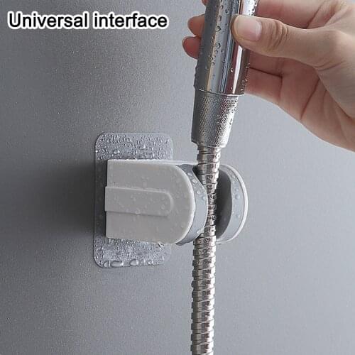Hand Shower Head Holder Punch Free Wall Mounted Adjustable Hand Shower Head Bracket Self Adhesive Bathroom Accessories