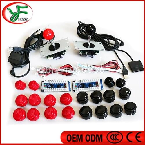DIY arcade mame kit for PC /PS2 / PS3 3 in 1 USB Controller 2 copy sanwa Joystick 20 Push Buttons with cable Wire harness