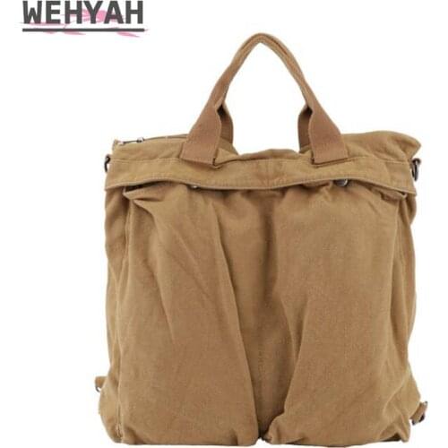 Wahyah Canvas Pack Bag Crossbody Bags for Woman Handbags Purse Oversize Totes Shoulder Bag Large Capacity Clutch Bag Solid ZY058