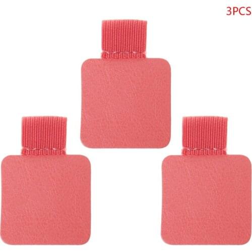 3pcs Square Self-adhesive Leather Pen Clip Pencil Elastic Loop For Notebooks Journals Clipboards Pens Holder