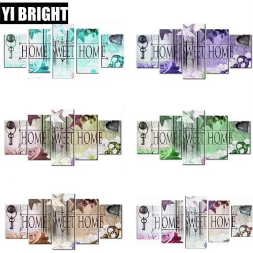 5PCS diy handmade Square/Round diamond painting"HOME"diamond embroidery sale stitch kit Diamond Mosaic home living XPZ