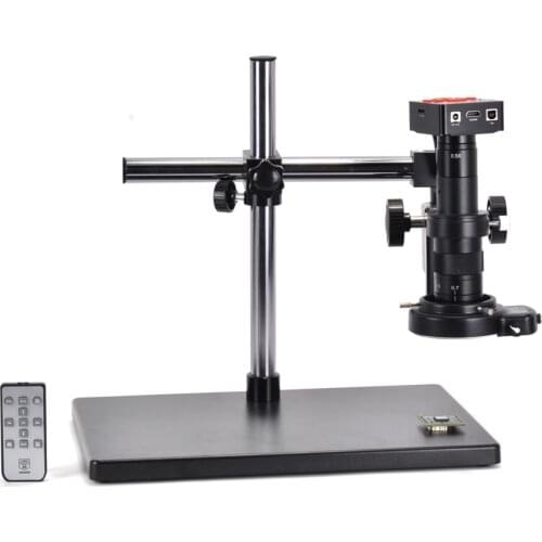 16MP Microscope Camera Kit 1080P HD HDMI USB Digital Industrial Video Camera 180X C-mount Lens 144 LED Light for PCB repair