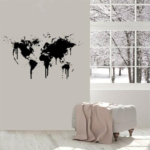 Wall Sticker Decal World Map for House Living Room Decoration Stickers Bedroom Decor Wallstickers Wallpaper Mural DW5599
