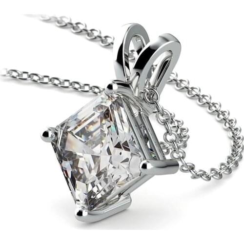 Huitan Temperament Princess Square CZ Pendant Necklace for Wedding Crystal Womens Necklaces Simple Stylish Female Jewelry Newly