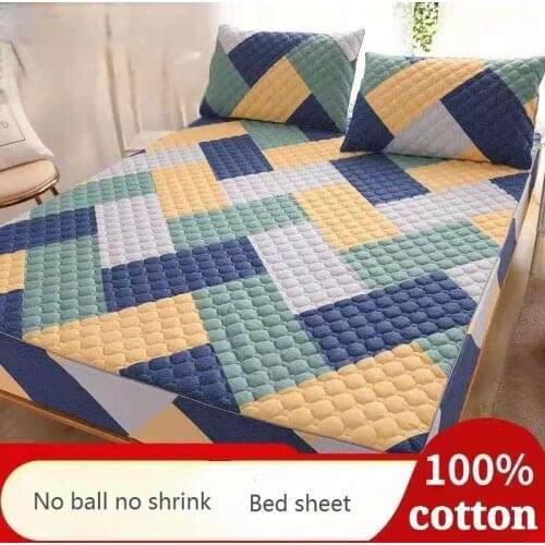 19 Color 100% cotton bed sheet, thick quilted mattress cover, high-grade bed cover, dust-proof and non-slip