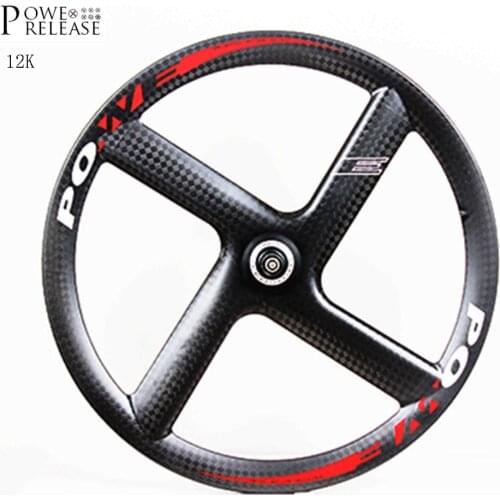 Powerelease 700C 4 spoke carbon wheel road tubular clincher bicycle 4-spork rims wheels track fixed gear wheelset TT bike