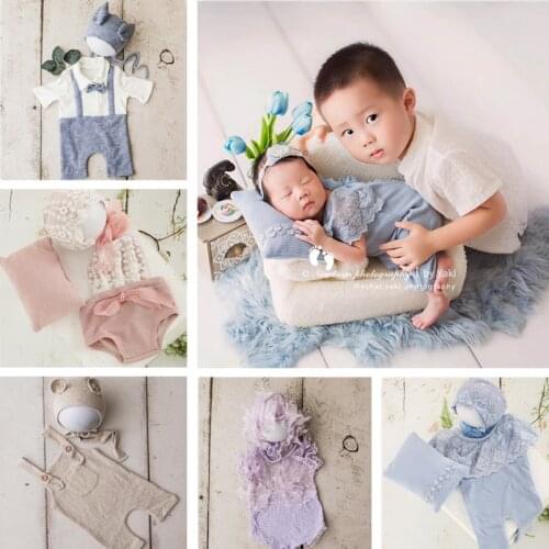 Newborn Photography Props Costume Baby Boy Girl Clothes Hat Set Infant Photo Shoot Clothing Dress Bebes Accesorios Recien Nacido