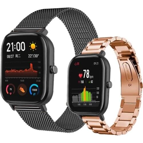 Milanese Stainless Steel Strap For Xiaomi Huami Amazfit Bip S U Lite GTS 2 Mini GTR 47mm 42mm Bracelet Band 20mm 22mm Watchband