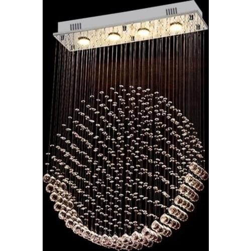 Luxury Modern Crystal Chandeliers Dining Living Room Round LED Lighting Hanging Fixtures Villa Lobby Home Decoration Chandelier