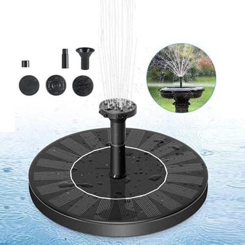 Mini Solar Fountain Pump Bird Bath Floating Solar Powered Water Fountain Pump with 4 Nozzle Pool Waterfall Pump Garden Decor