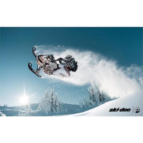 Sports ski doo Ski Doo Freeride 137 w3 snowmobile Leap Forest Snow 4 Sizes Silk Fabric Canvas Poster Print