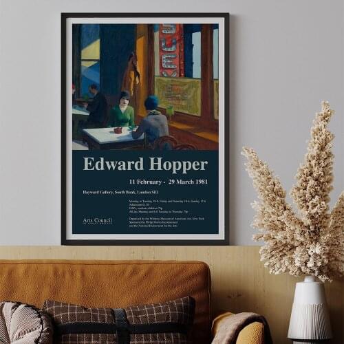 Edward Hooper Museum Exhibition Poster Abstract Print Modern Art Wall Canvas Painting Office Wall Living Room Nordic Home Decor